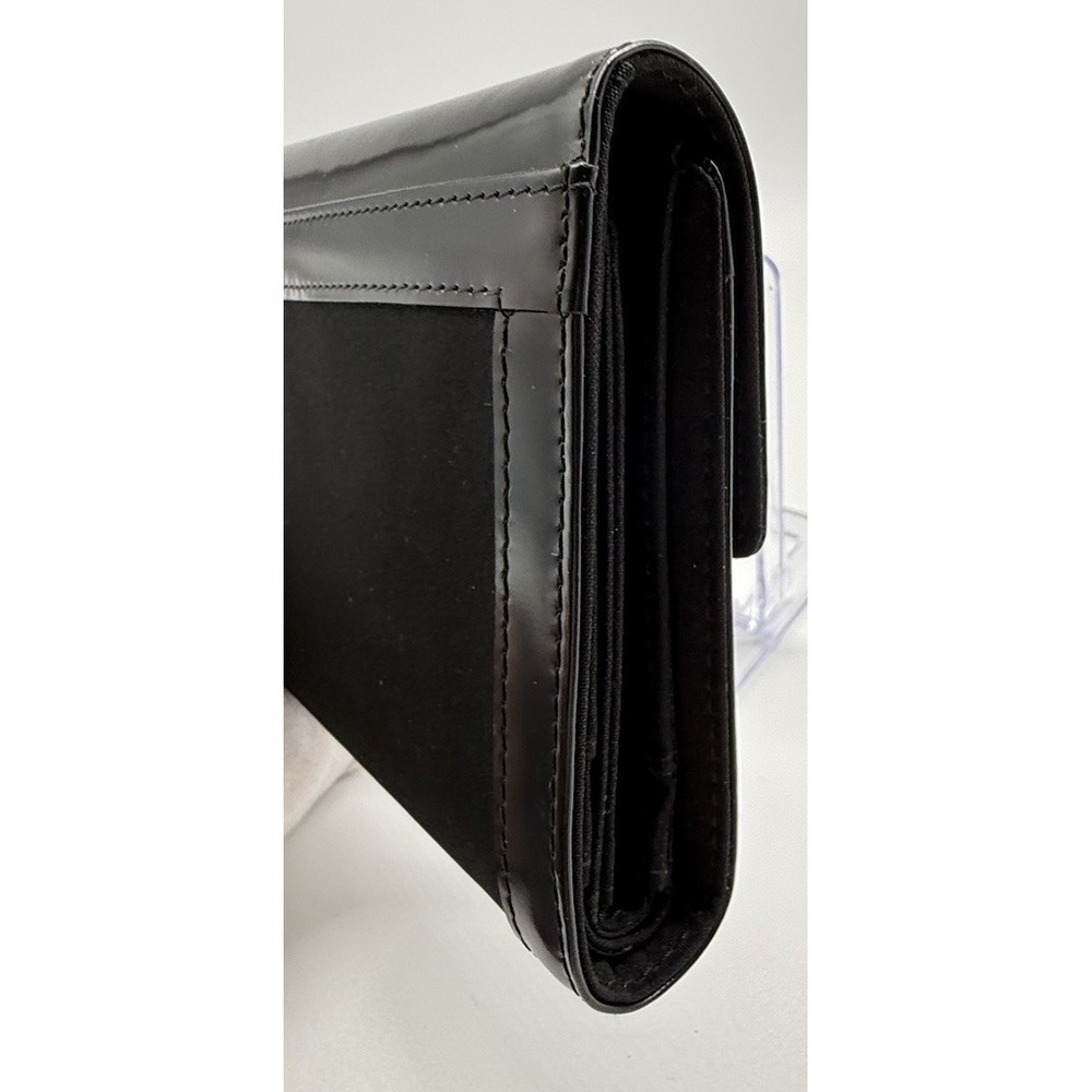 Lauren Ralph Lauren Black Nylon Patent Leather RLL Wallet Trifold Card Wallet - Picture 4 of 9